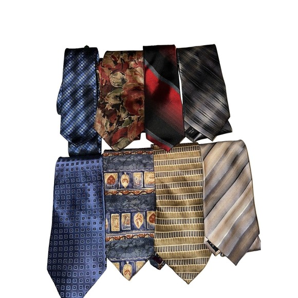 Van Heusen Tie Lot of 8, 100% silk - Picture 1 of 5